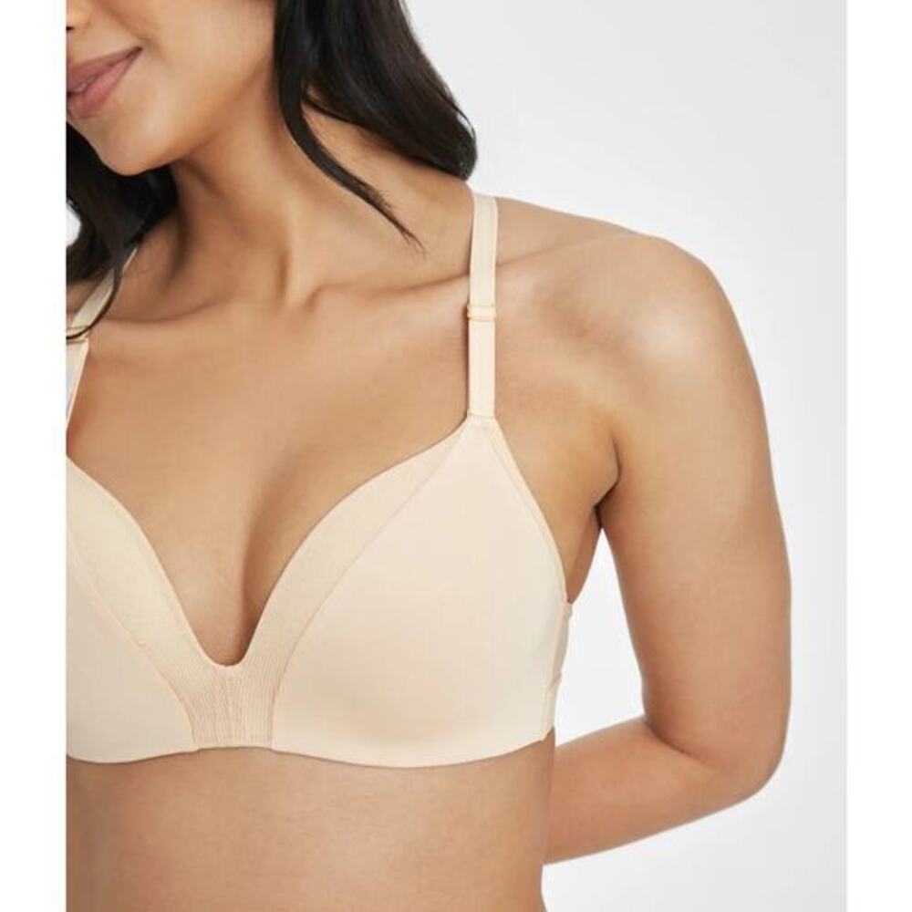 Lively All Day Deep V No-Wire bra in toasted almond (nude / beige) size 38C